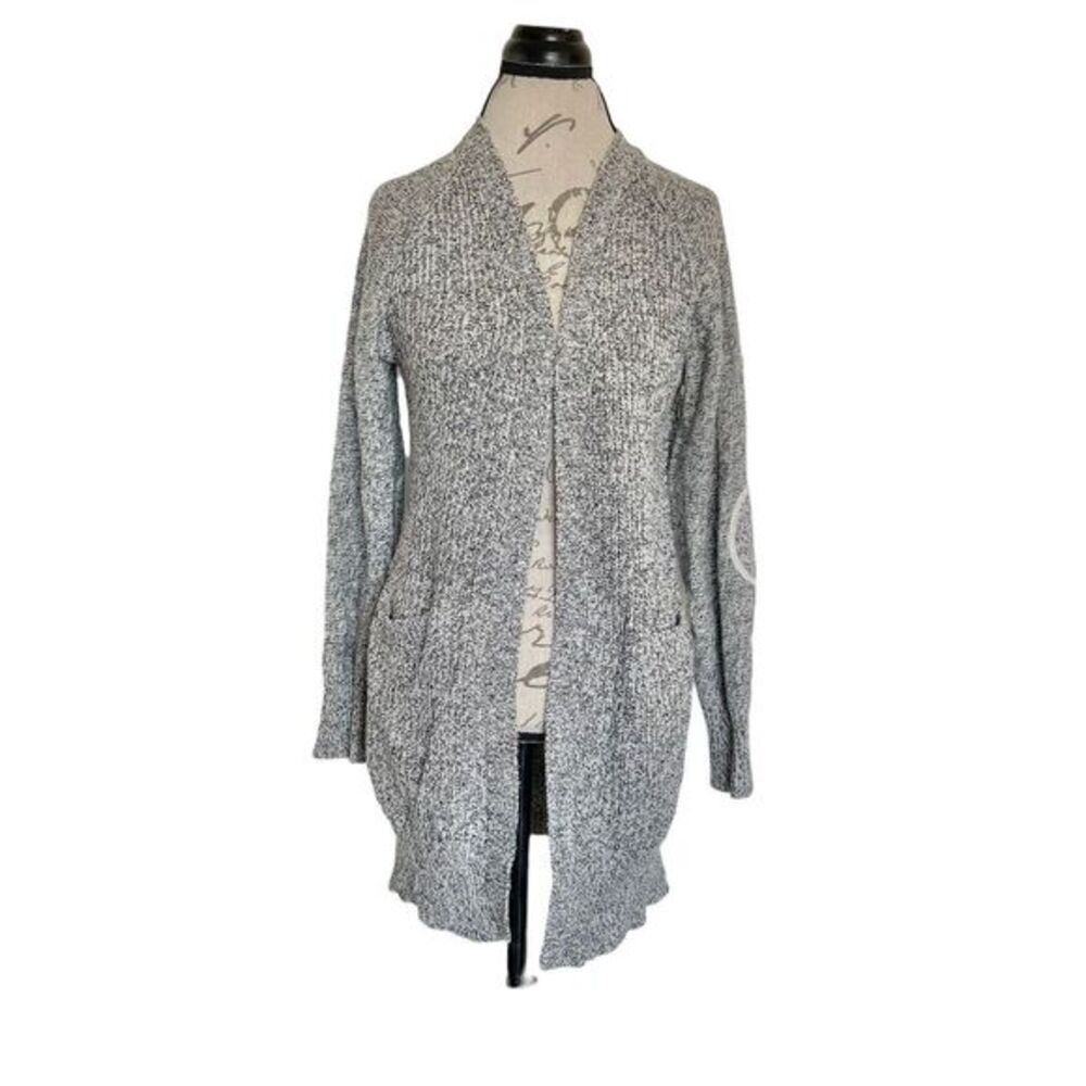 RDI Womens Open Cardigan Sweater Sz Small Gray Knit Long Elbow Minimalist Boho